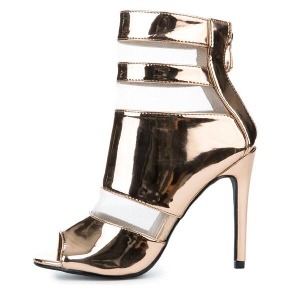 CAPE ROBBIN Size 9 METALLIC ROSE GOLD STILETTO SHINY PUMPS SHOES - Picture 1 of 5